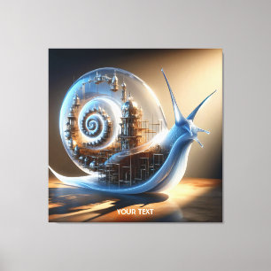 Fantasy Cute Snigel Steampunk City Canvastryck