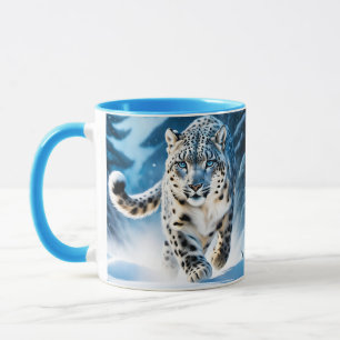Fantasy Cute Snö Leopard Running Mugg