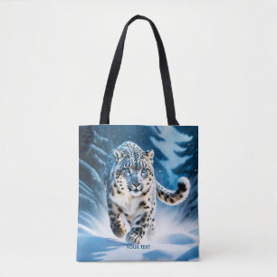 Fantasy Cute Snö Leopard Running Tygkasse