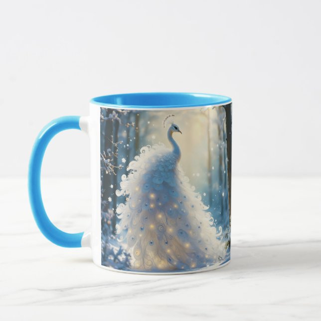 Fantasy Cute Snö White Peacock Mugg (Vänster)
