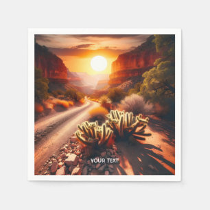 Fantasy Cute Sol Desert Sunset Pappersservett