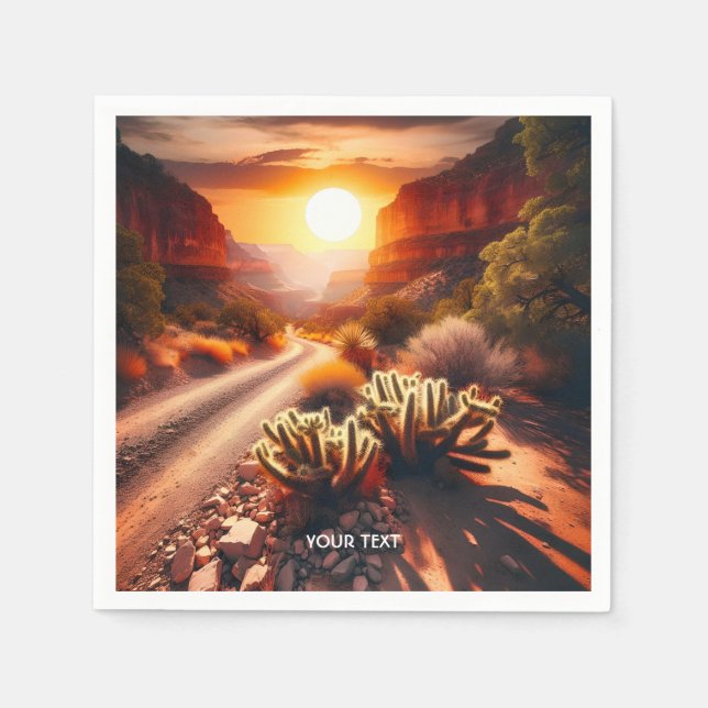 Fantasy Cute Sol Desert Sunset Pappersservett (Framsidan)