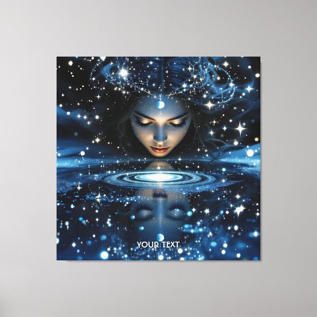 Fantasy Cute Space Dam Ansikte Canvastryck (Framsida)