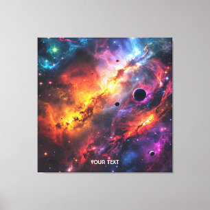 Fantasy Cute Space Scenes Collage Canvastryck