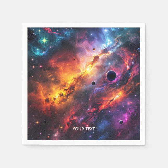 Fantasy Cute Space Scenes Collage Pappersservett (Framsidan)