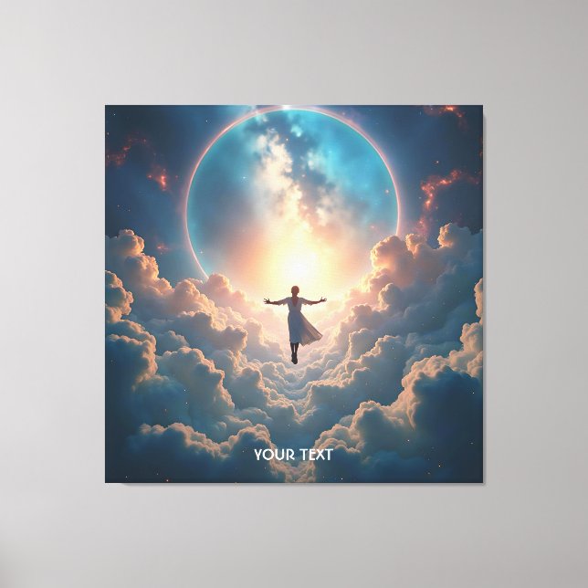 Fantasy Cute Space Stars Girl Canvastryck (Framsida)