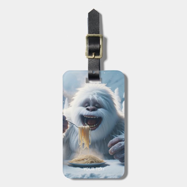 Fantasy Cute Spaghetti Yeti Snö Bagagebricka (Vertikal Framsida)