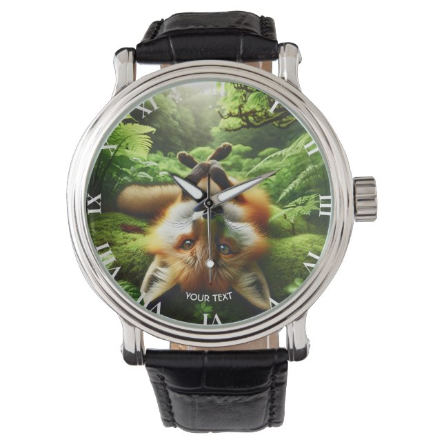 Fantasy Cute Spelning Fox Forest Armbandsur (Framsida)