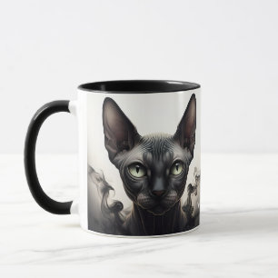 Fantasy Cute Sphynx Black Cat Mugg
