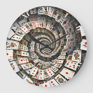 Fantasy Cute Spiral Cards Staircase Stor Klocka