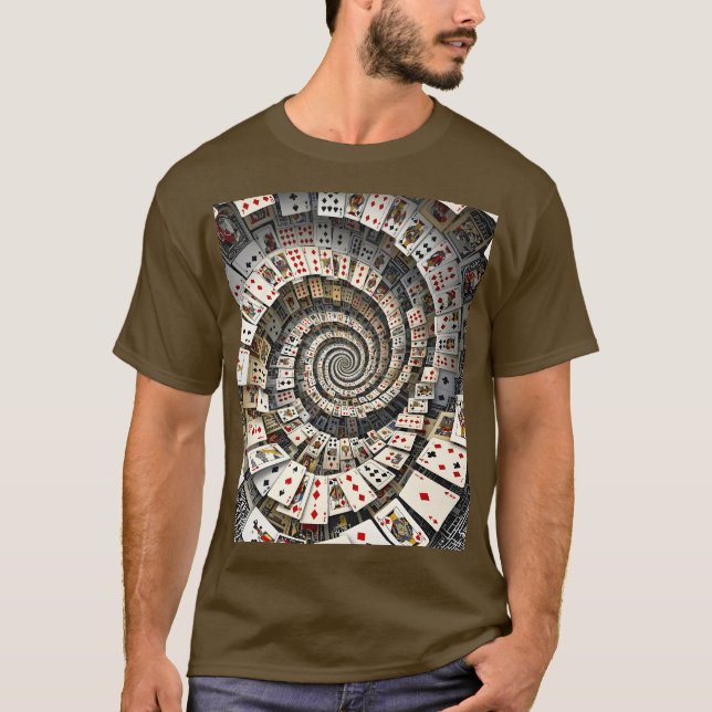 Fantasy Cute Spiral Cards Staircase T Shirt (Framsida)