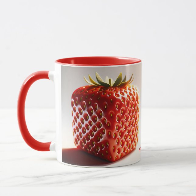 Fantasy Cute Square Red Strawberry Mugg (Vänster)