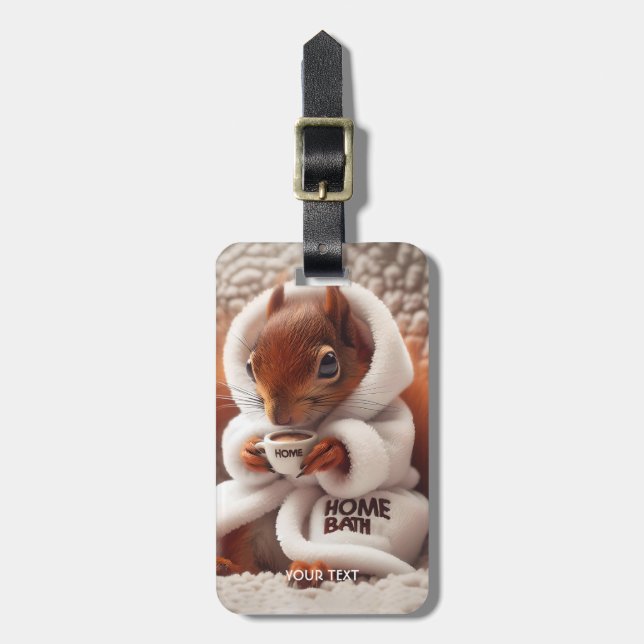 Fantasy Cute Squirrel Coffee Kopp Bagagebricka (Vertikal Framsida)