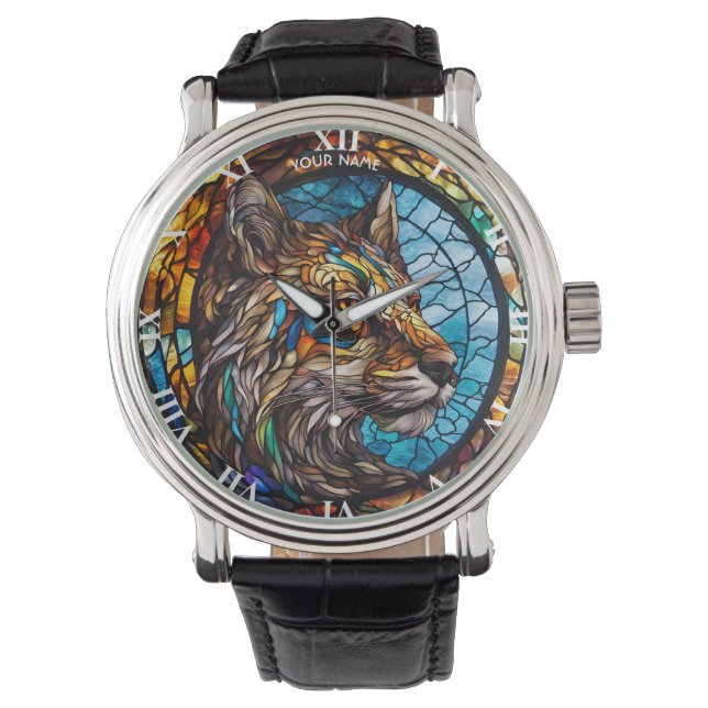 Fantasy Cute Stached Glass Varg Armbandsur (Framsida)