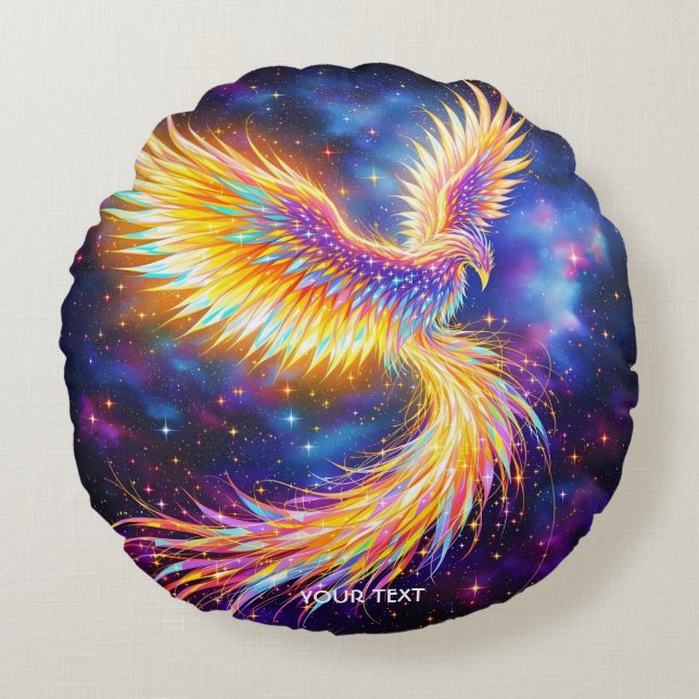 Fantasy Cute Starlight Phoenix Space Rund Kudde (Framsidan)