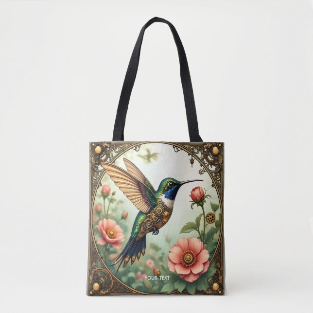 Fantasy Cute Steampunk Bird Flowers Tygkasse (Framsida)