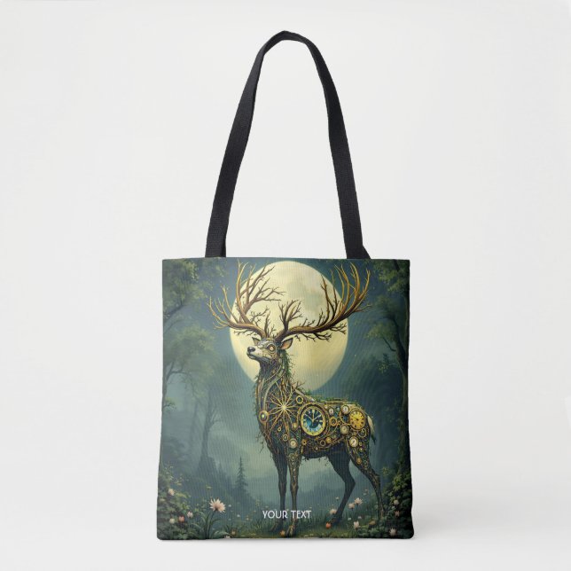 Fantasy Cute Steampunk Hjort Forest Tygkasse (Framsida)