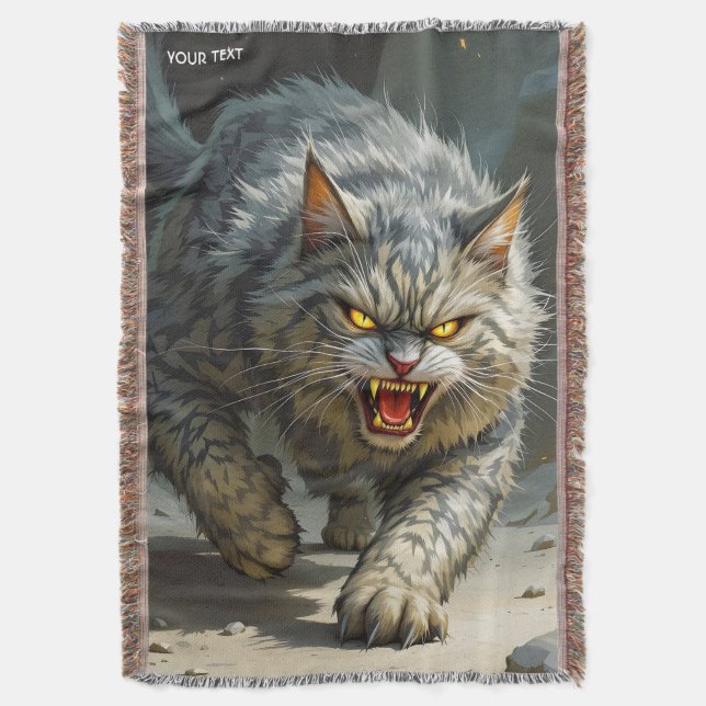 Fantasy Cute Sten Arg Cat Filt (Framsidan Vertikal)