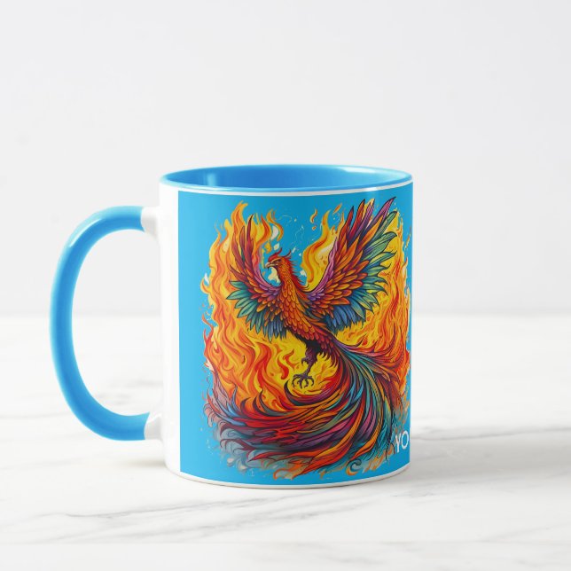 Fantasy Cute Stigning Phoenix Flames Mugg (Vänster)