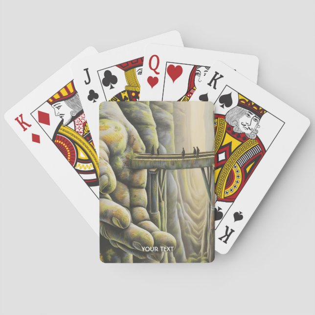 Fantasy Cute Stone Hand Bridge Casinokort (Baksidan)