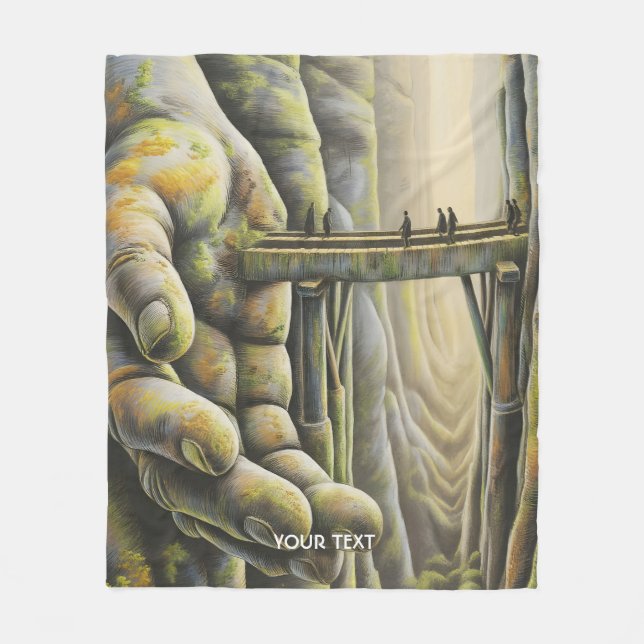 Fantasy Cute Stone Hand Bridge Fleecefilt (Framsidan)