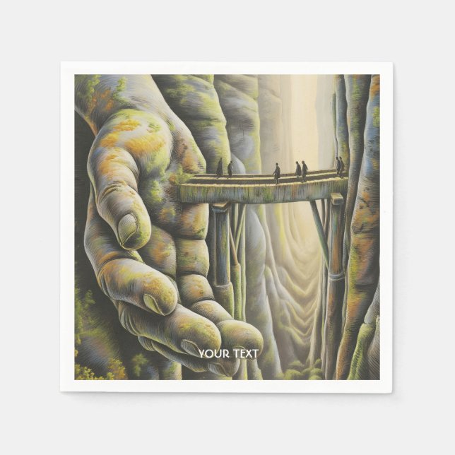 Fantasy Cute Stone Hand Bridge Pappersservett (Framsidan)