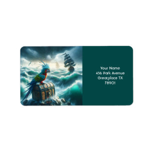 Fantasy Cute Storm Sea Pirater Adressetikett