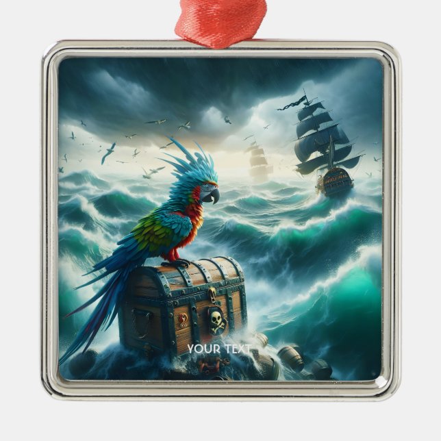 Fantasy Cute Storm Sea Pirater Julgransprydnad Metall (Framsidan)