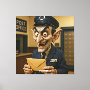 Fantasy Cute Strange Postal Worker Canvastryck