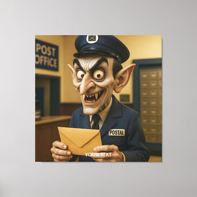 Fantasy Cute Strange Postal Worker Canvastryck (Framsida)