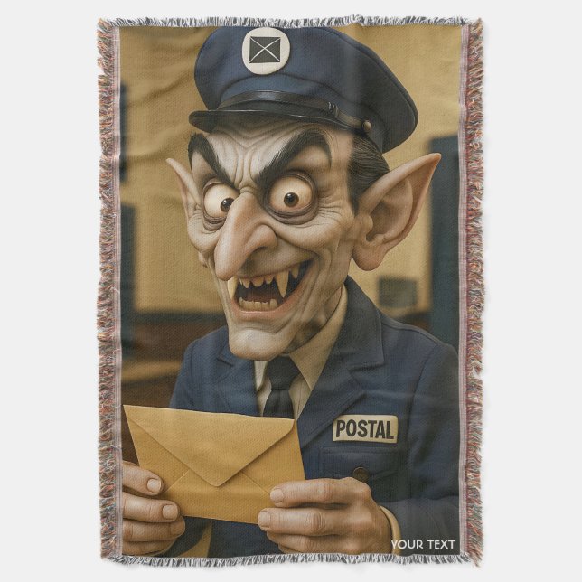 Fantasy Cute Strange Postal Worker Filt (Framsidan Vertikal)