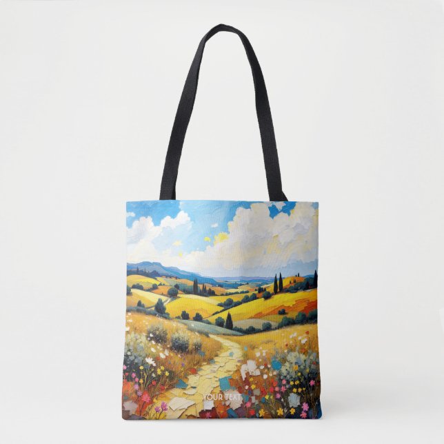 Fantasy Cute Summer Landscape Impasto Tygkasse (Framsida)