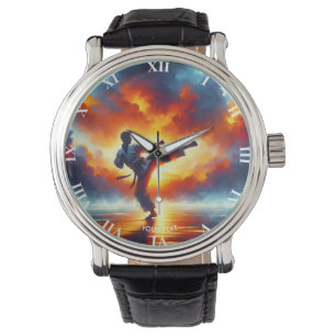 Fantasy Cute Sunset Karate Fighter Armbandsur