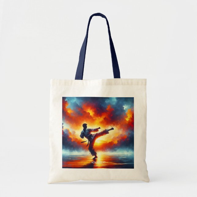 Fantasy Cute Sunset Karate Fighter Tygkasse (Framsidan)