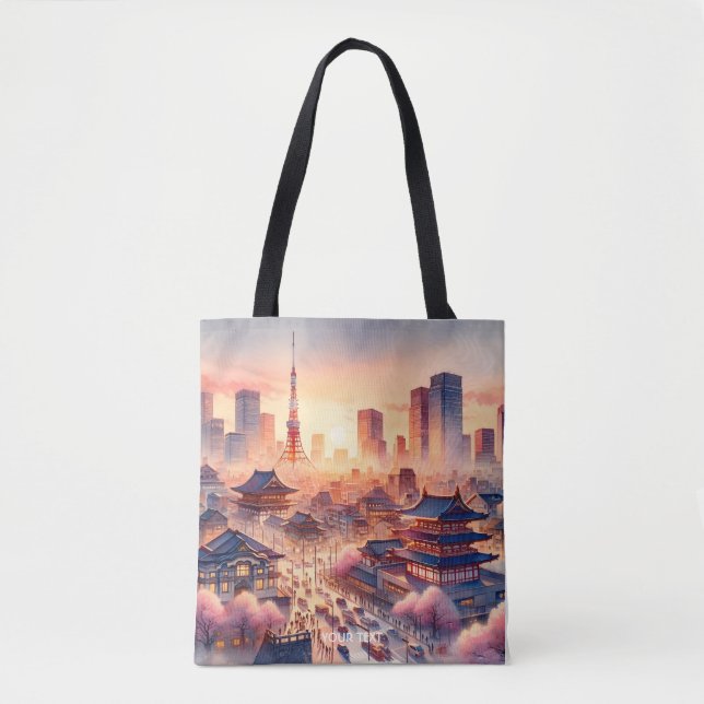 Fantasy Cute Sunset Tokyo View Tygkasse (Framsida)