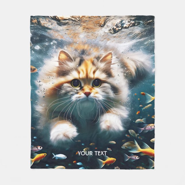 Fantasy Cute Swimming Underwater Fleecefilt (Framsidan)