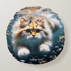 Fantasy Cute Swimming Underwater Rund Kudde