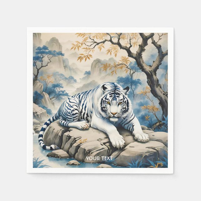 Fantasy Cute Tiger China Stil Pappersservett (Framsidan)