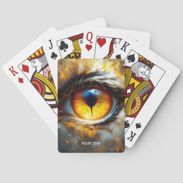 Fantasy Cute Tiger Orange Öga Casinokort (Baksidan)