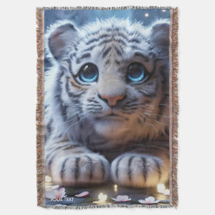 Fantasy Cute Tiger White Baby Filt