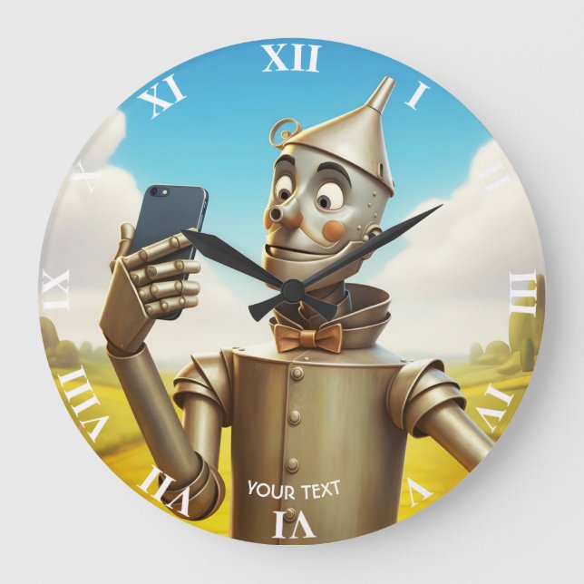 Fantasy Cute Tin Man Road Stor Klocka (Framsida)