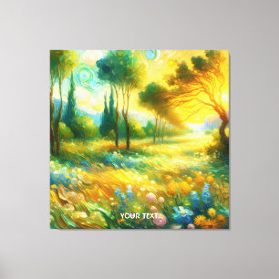 Fantasy Cute Träd Abstrakt liggande Canvastryck