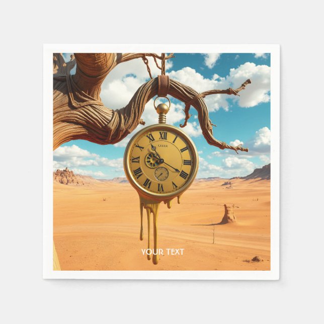 Fantasy Cute Träd Desert Clock Pappersservett (Framsidan)