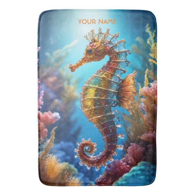 Fantasy Cute Transparent Crystal Seahorse Badrumsmatta (Framsidan (Vertikal))