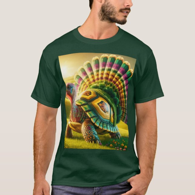 Fantasy Cute Turkey Turtle Mix T Shirt (Framsida)