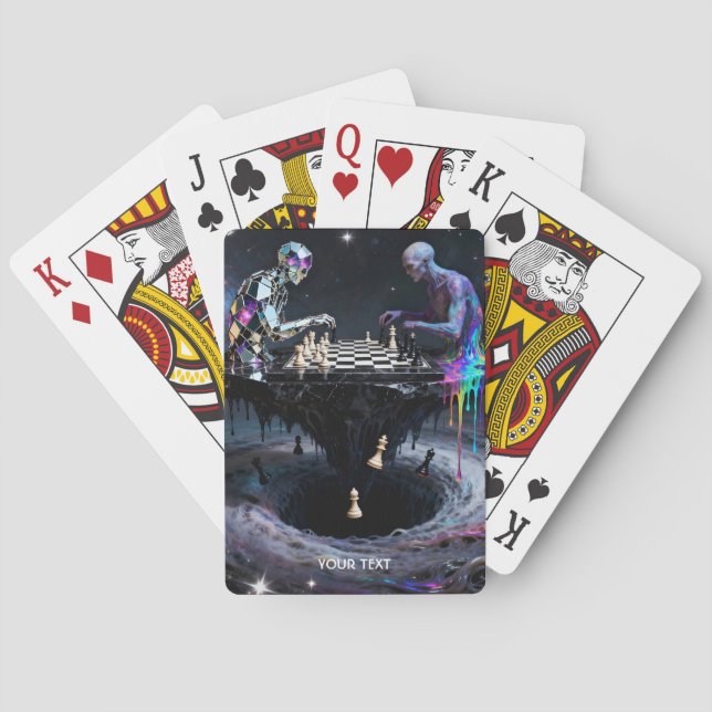 Fantasy Cute Two Chess Players Casinokort (Baksidan)