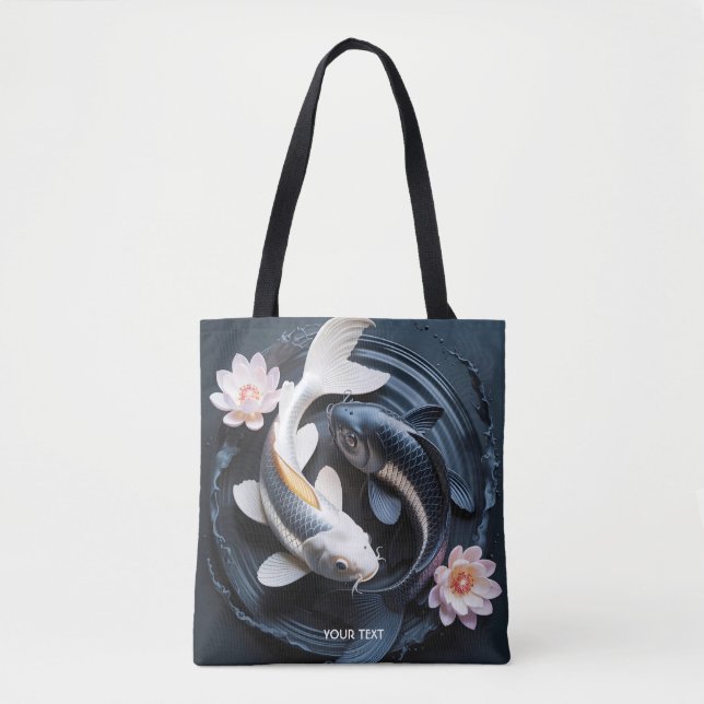 Fantasy Cute Two Koi Fish Tygkasse (Framsida)