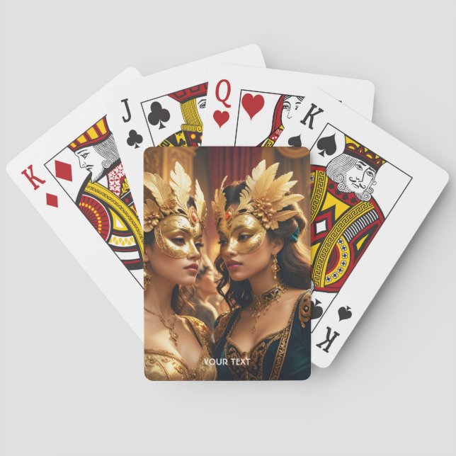 Fantasy Cute Two Mask Dam Casinokort (Baksidan)