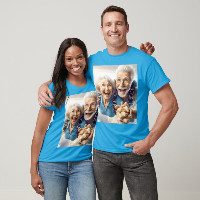 Fantasy Cute Two People Skydiving T Shirt (Unisex)