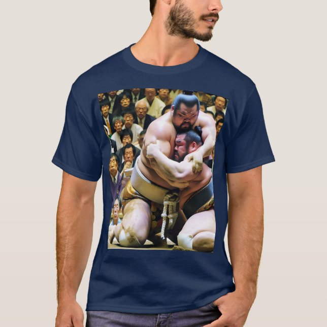 Fantasy Cute Two Sumo Wrestlers T Shirt (Framsida)
